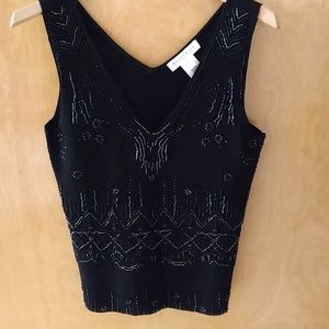 White House Black Market Womens Small Black Top